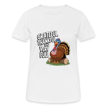 Dinde drôle de Thanksgiving - T-shirt respirant Femme - blanc - Devant - AI Model Female 172 dark (172cm)