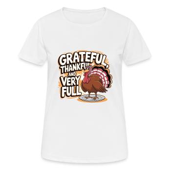 Dinde drôle de Thanksgiving - T-shirt respirant Femme - blanc - Devant - AI Model Female 172 dark (172cm)