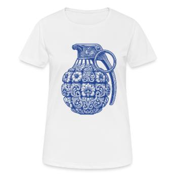 Bombe d’ornements - T-shirt respirant Femme - blanc - Devant - AI Model Female 172 dark (172cm)