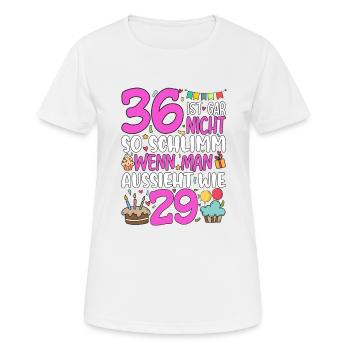 36 is not so bad - Women's Breathable T-Shirt - white - Front - AI Model Female 172 dark (172cm)
