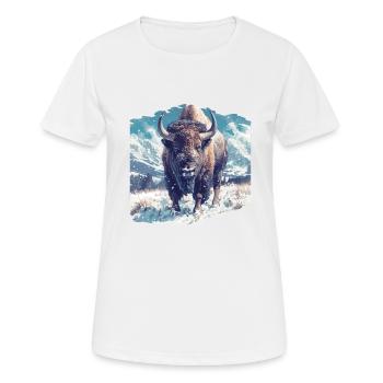 Bisons Bison - Women's Breathable T-Shirt - white - Front - AI Model Female 172 dark (172cm)