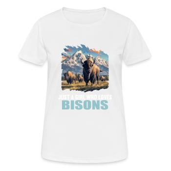 Bisons Bison - Women's Breathable T-Shirt - white - Front - AI Model Female 172 dark (172cm)
