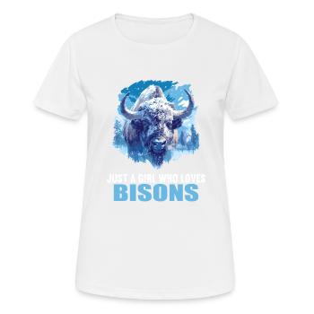 Bisons Bison - Women's Breathable T-Shirt - white - Front - AI Model Female 172 dark (172cm)