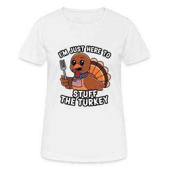 Dinde drôle de Thanksgiving - T-shirt respirant Femme - blanc - Devant - AI Model Female 172 dark (172cm)