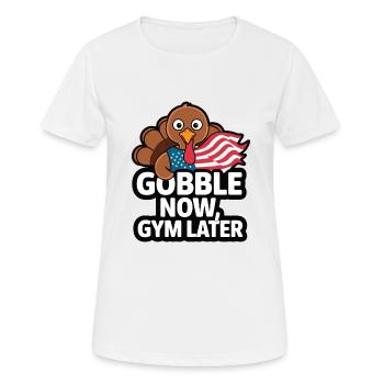 Dinde drôle de Thanksgiving - T-shirt respirant Femme - blanc - Devant - AI Model Female 172 dark (172cm)