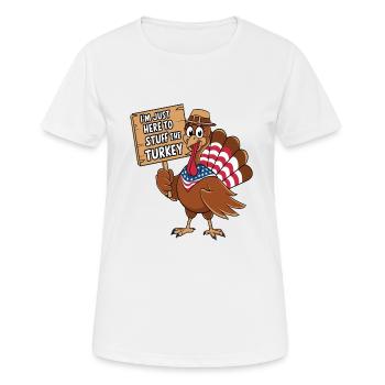 Dinde drôle de Thanksgiving - T-shirt respirant Femme - blanc - Devant - AI Model Female 172 dark (172cm)