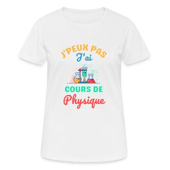 Cours de physique - T-shirt respirant Femme - blanc - Devant - AI Model Female 172 dark (172cm)