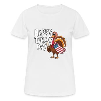 Dinde drôle de Thanksgiving - T-shirt respirant Femme - blanc - Devant - AI Model Female 172 dark (172cm)