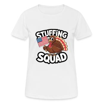 Dinde drôle de Thanksgiving - T-shirt respirant Femme - blanc - Devant - AI Model Female 172 dark (172cm)