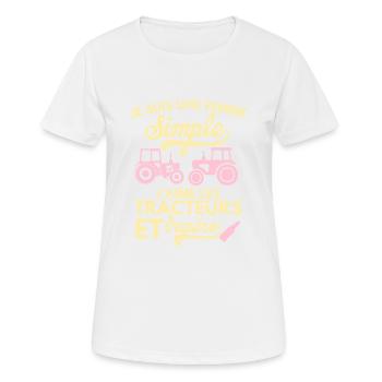 femme simple j aime les tracteurs et l apéro 2 - T-shirt respirant Femme - blanc - Devant - AI Model Female 172 dark (172cm)