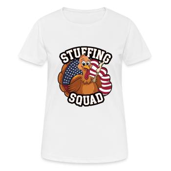 Funny Thanksgiving Turkey - Women's Breathable T-Shirt - white - Front - AI Model Female 172 dark (172cm)