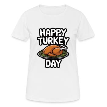 Dinde drôle de Thanksgiving - T-shirt respirant Femme - blanc - Devant - AI Model Female 172 dark (172cm)
