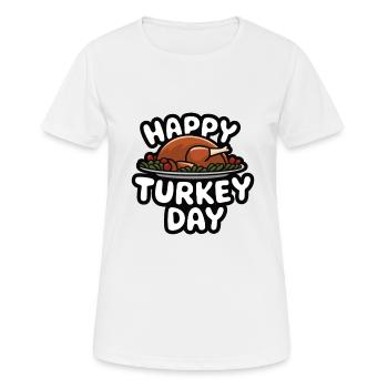 Dinde drôle de Thanksgiving - T-shirt respirant Femme - blanc - Devant - AI Model Female 172 dark (172cm)