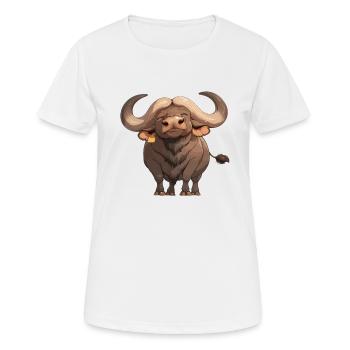 Buffalos Buffalo Büffel - Women's Breathable T-Shirt - white - Front - AI Model Female 172 dark (172cm)