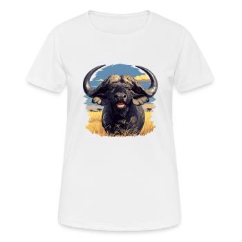 Buffalos Buffalo Büffel - Women's Breathable T-Shirt - white - Front - AI Model Female 172 dark (172cm)