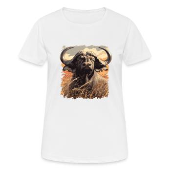 Buffalos Buffalo Büffel - Women's Breathable T-Shirt - white - Front - AI Model Female 172 dark (172cm)