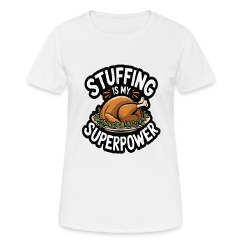 Dinde drôle de Thanksgiving - T-shirt respirant Femme - blanc - Devant - AI Model Female 172 dark (172cm)
