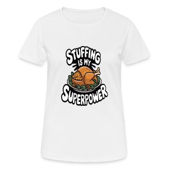 Dinde drôle de Thanksgiving - T-shirt respirant Femme - blanc - Devant - AI Model Female 172 dark (172cm)