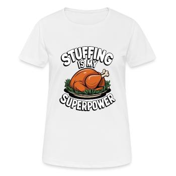Dinde drôle de Thanksgiving - T-shirt respirant Femme - blanc - Devant - AI Model Female 172 dark (172cm)