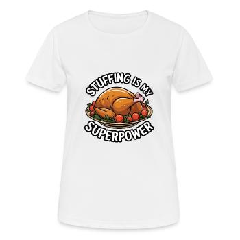 Dinde drôle de Thanksgiving - T-shirt respirant Femme - blanc - Devant - AI Model Female 172 dark (172cm)