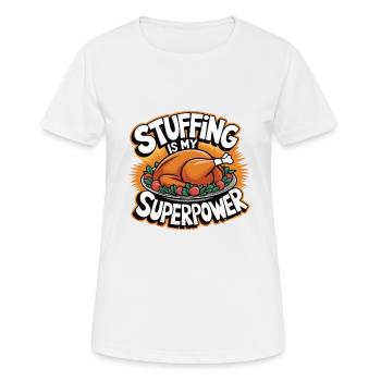 Dinde drôle de Thanksgiving - T-shirt respirant Femme - blanc - Devant - AI Model Female 172 dark (172cm)