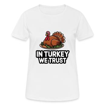 Dinde drôle de Thanksgiving - T-shirt respirant Femme - blanc - Devant - AI Model Female 172 dark (172cm)