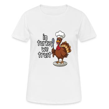 Lustiger Thanksgiving Truthahn - Frauen T-Shirt atmungsaktiv - Weiß - Vorne - AI Model Female 172 dark (172cm)