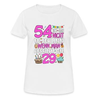 54 isn't so bad - Women's Breathable T-Shirt - white - Front - AI Model Female 172 dark (172cm)