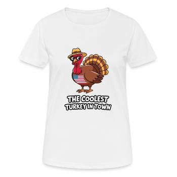 Dinde drôle de Thanksgiving - T-shirt respirant Femme - blanc - Devant - AI Model Female 172 dark (172cm)