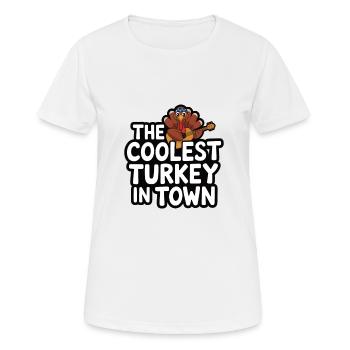 Dinde drôle de Thanksgiving - T-shirt respirant Femme - blanc - Devant - AI Model Female 172 dark (172cm)