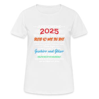 Jugendweihe 2025 jugendliche - Frauen T-Shirt atmungsaktiv - Weiß - Vorne - AI Model Female 172 dark (172cm)