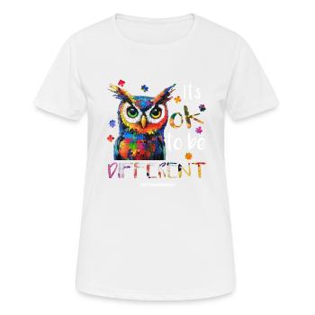 C’est normal d’être différent – autisme - T-shirt respirant Femme - blanc - Devant - AI Model Female 172 dark (172cm)