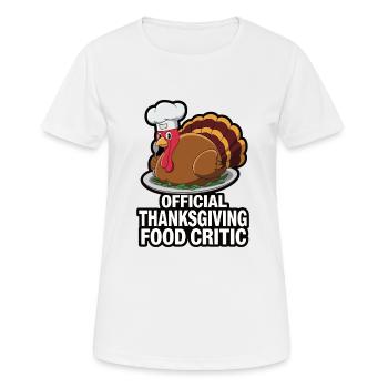 Dinde drôle de Thanksgiving - T-shirt respirant Femme - blanc - Devant - AI Model Female 172 dark (172cm)