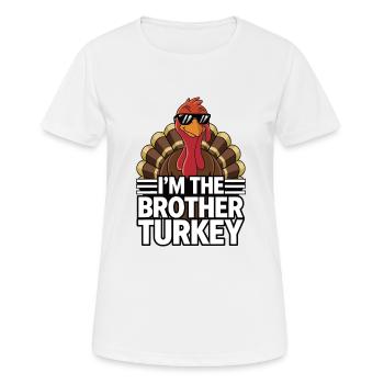 Dinde drôle de Thanksgiving - T-shirt respirant Femme - blanc - Devant - AI Model Female 172 dark (172cm)