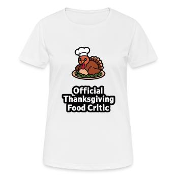 Dinde drôle de Thanksgiving - T-shirt respirant Femme - blanc - Devant - AI Model Female 172 dark (172cm)