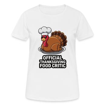 Dinde drôle de Thanksgiving - T-shirt respirant Femme - blanc - Devant - AI Model Female 172 dark (172cm)