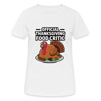 Dinde drôle de Thanksgiving - T-shirt respirant Femme - blanc - Devant - AI Model Female 172 dark (172cm)