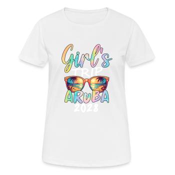 Voyage entre filles à Aruba 2028 - T-shirt respirant Femme - blanc - Devant - AI Model Female 172 dark (172cm)