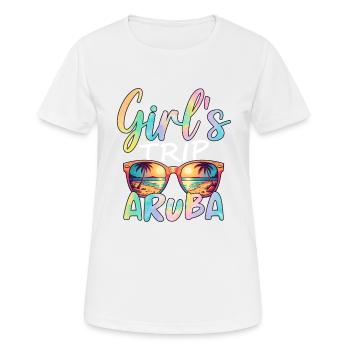 Voyage entre filles à Aruba - T-shirt respirant Femme - blanc - Devant - AI Model Female 172 dark (172cm)