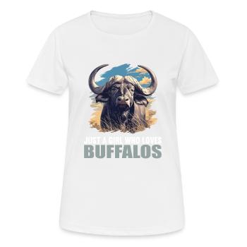 Buffalos Buffalo Büffel - Women's Breathable T-Shirt - white - Front - AI Model Female 172 dark (172cm)