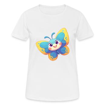 papillon papillons papillon papillon - T-shirt respirant Femme - blanc - Devant - AI Model Female 172 dark (172cm)