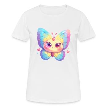 papillon papillons papillon papillon - T-shirt respirant Femme - blanc - Devant - AI Model Female 172 dark (172cm)