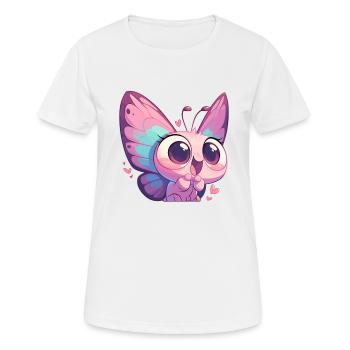 papillon papillons papillon papillon - T-shirt respirant Femme - blanc - Devant - AI Model Female 172 dark (172cm)