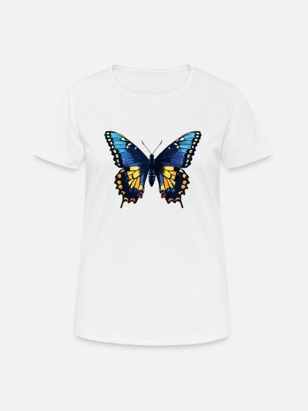 Butterfly Schmetterlinge Schmetterling - Dame T-shirt svedtransporterende - hvid