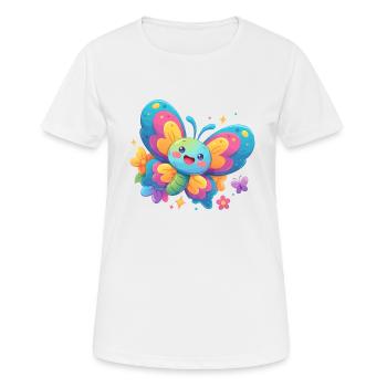 papillon papillons papillon papillon - T-shirt respirant Femme - blanc - Devant - AI Model Female 172 dark (172cm)
