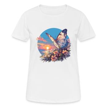 papillon papillons papillon papillon - T-shirt respirant Femme - blanc - Devant - AI Model Female 172 dark (172cm)