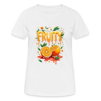 Fruchtig Orangen für einen Orangen Liebhaber - Frauen T-Shirt atmungsaktiv - Weiß - Vorne - AI Model Female 172 dark (172cm)