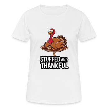 Dinde drôle de Thanksgiving - T-shirt respirant Femme - blanc - Devant - AI Model Female 172 dark (172cm)