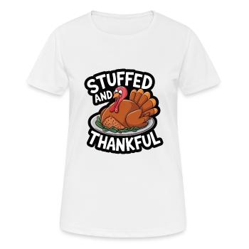 Funny Thanksgiving Turkey - Women's Breathable T-Shirt - white - Front - AI Model Female 172 dark (172cm)
