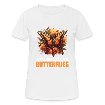 papillon papillons papillon papillon - T-shirt respirant Femme - blanc - Devant - AI Model Female 172 dark (172cm)